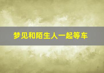 梦见和陌生人一起等车