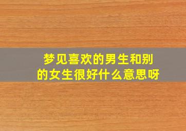 梦见喜欢的男生和别的女生很好什么意思呀