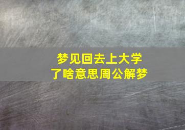 梦见回去上大学了啥意思周公解梦