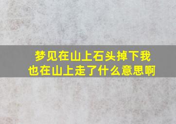 梦见在山上石头掉下我也在山上走了什么意思啊