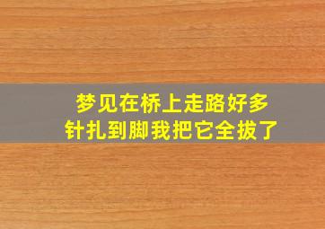 梦见在桥上走路好多针扎到脚我把它全拔了