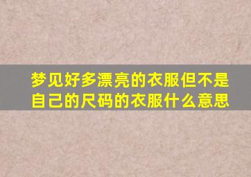 梦见好多漂亮的衣服但不是自己的尺码的衣服什么意思