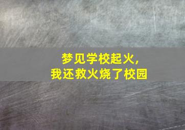 梦见学校起火,我还救火烧了校园