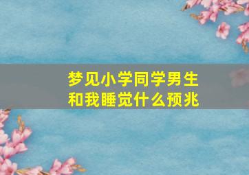 梦见小学同学男生和我睡觉什么预兆