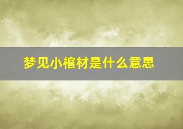 梦见小棺材是什么意思