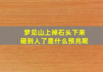 梦见山上掉石头下来砸到人了是什么预兆呢