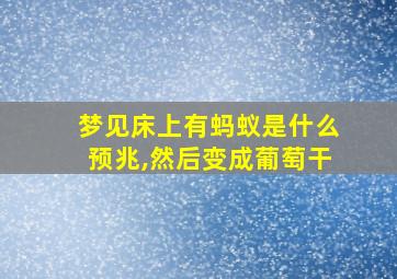 梦见床上有蚂蚁是什么预兆,然后变成葡萄干