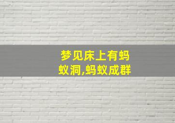 梦见床上有蚂蚁洞,蚂蚁成群