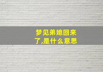 梦见弟媳回来了,是什么意思