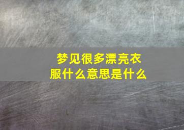 梦见很多漂亮衣服什么意思是什么