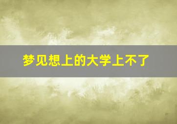 梦见想上的大学上不了