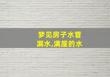 梦见房子水管漏水,满屋的水