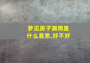 梦见房子漏雨是什么意思,好不好