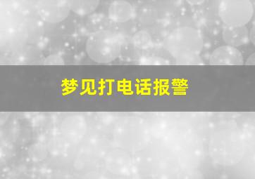 梦见打电话报警