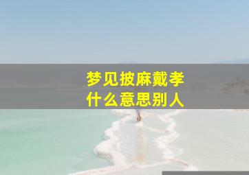 梦见披麻戴孝什么意思别人