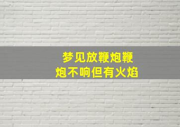 梦见放鞭炮鞭炮不响但有火焰