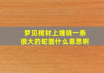 梦见棺材上缠绕一条很大的蛇面什么意思啊