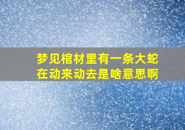 梦见棺材里有一条大蛇在动来动去是啥意思啊