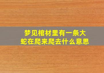 梦见棺材里有一条大蛇在爬来爬去什么意思