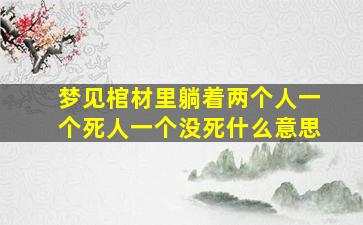 梦见棺材里躺着两个人一个死人一个没死什么意思