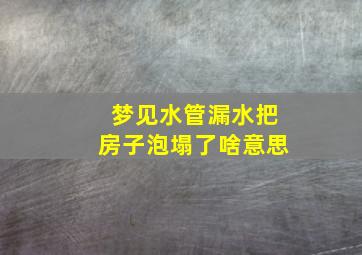 梦见水管漏水把房子泡塌了啥意思