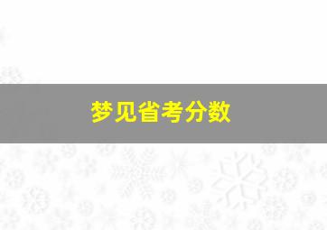 梦见省考分数