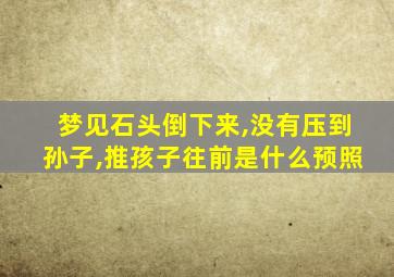 梦见石头倒下来,没有压到孙子,推孩子往前是什么预照