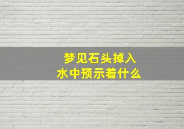 梦见石头掉入水中预示着什么