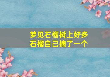 梦见石榴树上好多石榴自己摘了一个