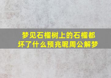 梦见石榴树上的石榴都坏了什么预兆呢周公解梦