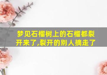 梦见石榴树上的石榴都裂开来了,裂开的别人摘走了