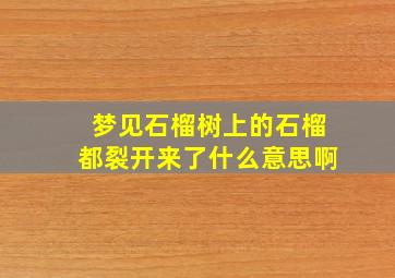 梦见石榴树上的石榴都裂开来了什么意思啊