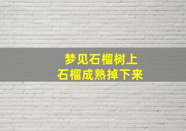 梦见石榴树上石榴成熟掉下来