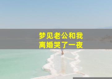 梦见老公和我离婚哭了一夜