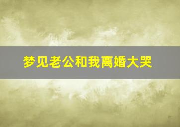 梦见老公和我离婚大哭