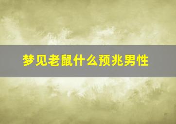 梦见老鼠什么预兆男性