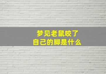 梦见老鼠咬了自己的脚是什么