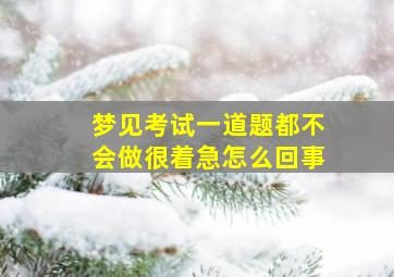 梦见考试一道题都不会做很着急怎么回事