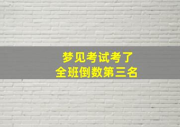 梦见考试考了全班倒数第三名