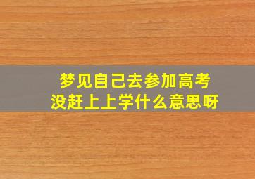 梦见自己去参加高考没赶上上学什么意思呀