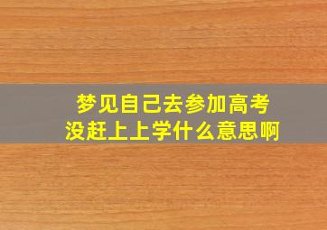 梦见自己去参加高考没赶上上学什么意思啊