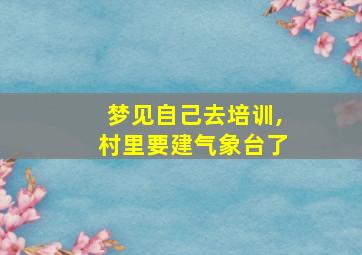 梦见自己去培训,村里要建气象台了