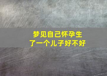 梦见自己怀孕生了一个儿子好不好