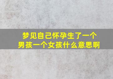 梦见自己怀孕生了一个男孩一个女孩什么意思啊