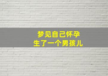 梦见自己怀孕生了一个男孩儿