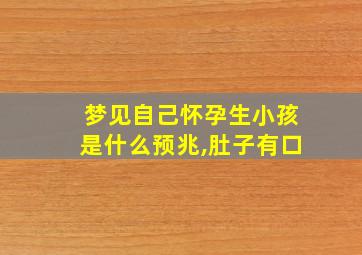 梦见自己怀孕生小孩是什么预兆,肚子有口