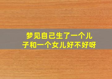 梦见自己生了一个儿子和一个女儿好不好呀