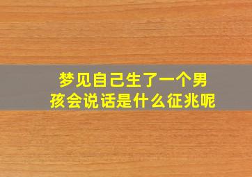 梦见自己生了一个男孩会说话是什么征兆呢