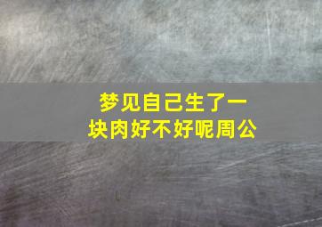 梦见自己生了一块肉好不好呢周公