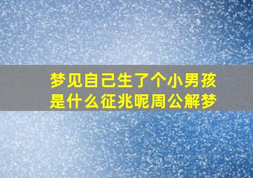 梦见自己生了个小男孩是什么征兆呢周公解梦